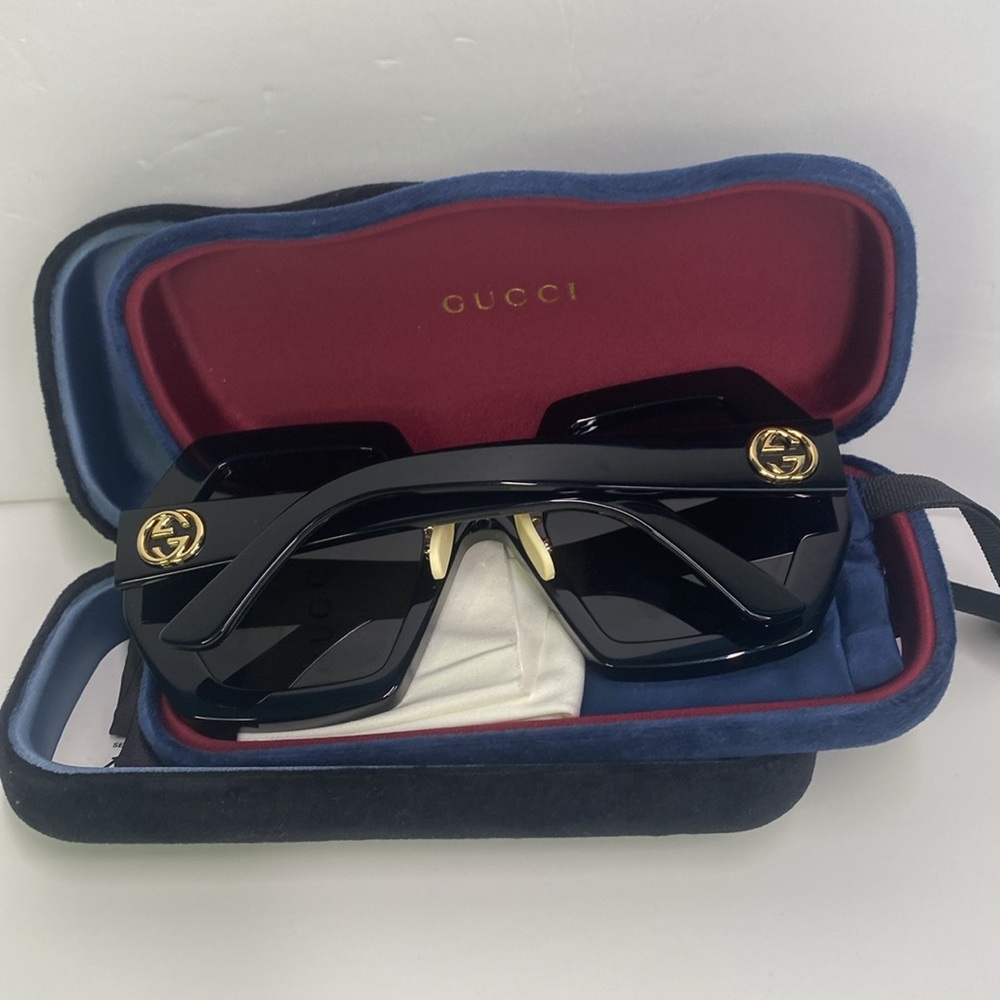 New Authentic Gucci Grey Geometric Ladies Sunglasses GG0772S 004 55. - Picture 9 of 11